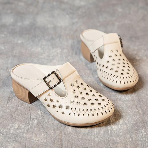 层牛皮妈妈凉拖鞋手工复古女式包头拖鞋MLD9903 商品图2