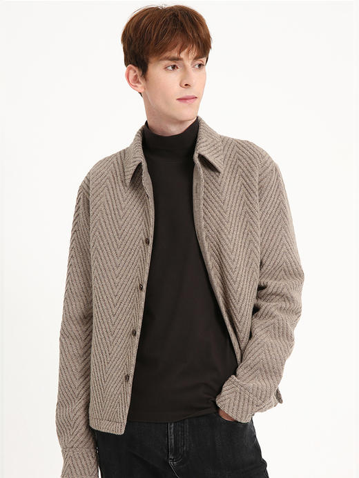 callisto卡其羊毛羊绒混纺夹克 FSFEJ103C GY/KA 商品图1