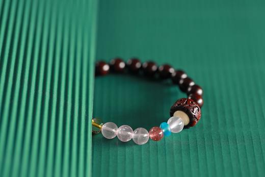 XYZT0538°落月紫檀水晶手链手串 商品图3