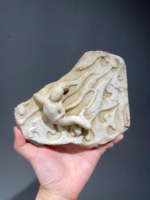 汉白玉浮雕飞天佛像残片，顺丰包邮 商品图0