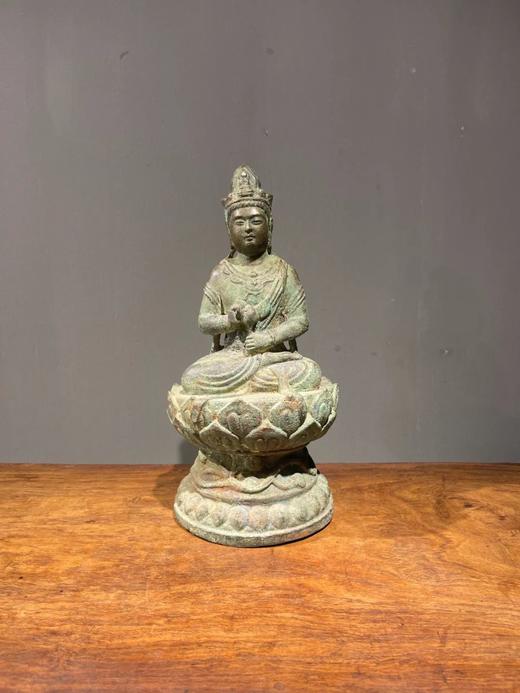 青铜莲花座观音菩萨像，顺丰包邮 商品图0