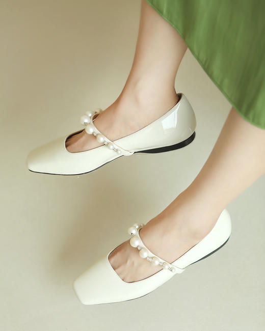 7折  JM家 舒适优雅皮鞋 芭蕾珍珠平底鞋 BZ1080 商品图1