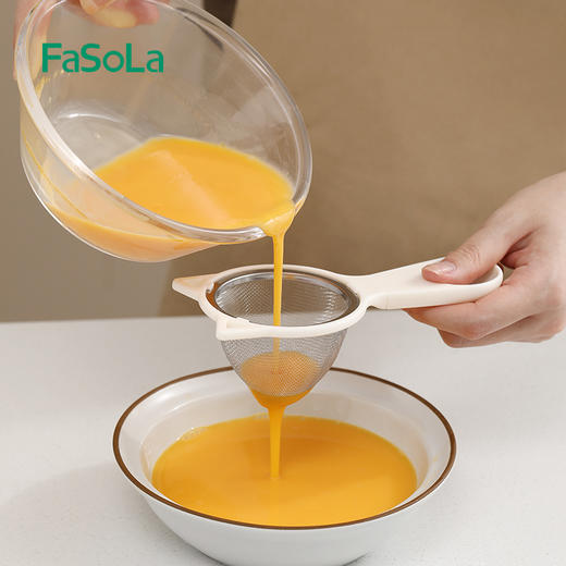 FaSoLa 厨房豆浆过滤网筛宝宝辅食家用超细漏网果汁隔渣漏勺面粉筛 商品图1