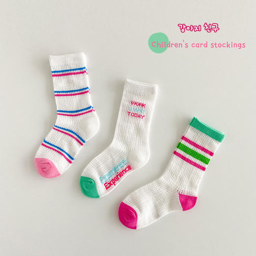 1424儿童袜子一件代发春夏薄款彩虹儿童网眼袜波点游乐园女童袜子_HLY 商品图11