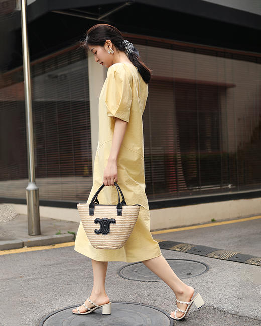 7折 塞林家 氛围感草编包 皮质logo印花草编包包 3色 CQ1269 商品图3