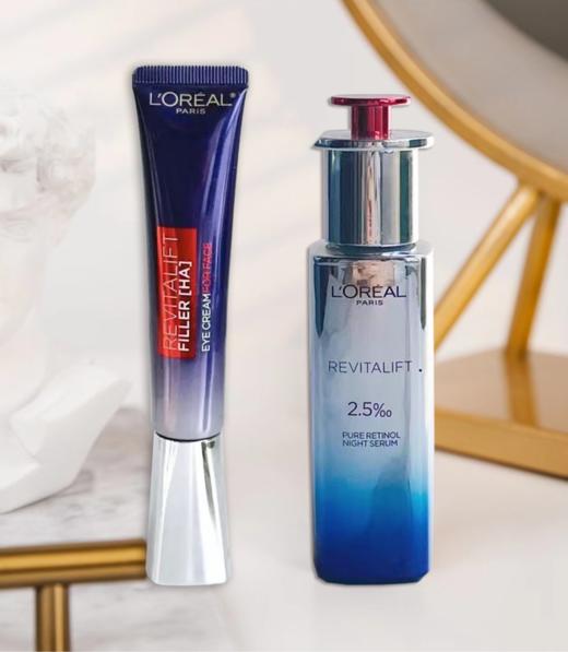 【熬夜王炸组合！买一送一！】全新升级二代欧莱雅紫熨斗眼霜30ml  玻尿酸孚玻因提升眼周活力 /欧莱雅夜精华A醇精华护肤品提升保湿精华液 商品图1