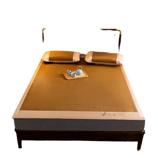 GLX-艾草古藤席艾草驱蚊席冰丝凉席三件套双面古藤席子空调席家用宿舍可折叠凉席 商品图4