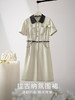 【专属特价】熙世界2025夏新款复古休闲工装小香风撞色花边衬衫领连衣裙子女 商品缩略图3