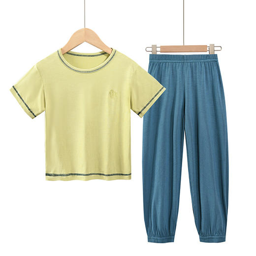 【夏季儿童莫代尔睡衣】中大童家居服亲子套装，短袖童装男女童空调服，适合夏日穿着，不论男女，中大童皆可穿着，为家庭增添温馨。 商品图5
