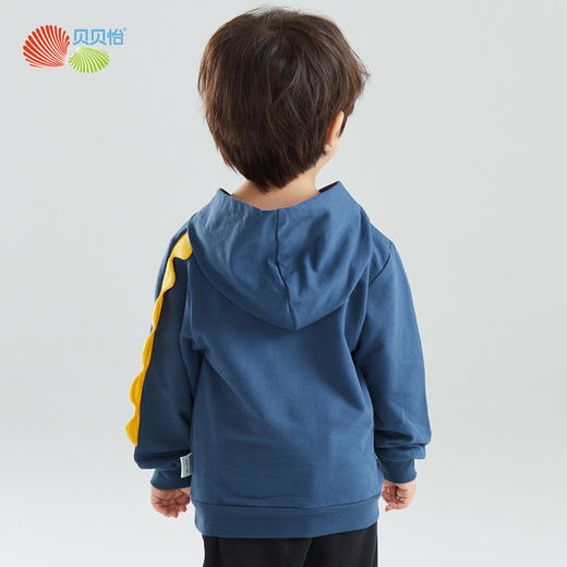 贝贝怡秋季新品男童儿童休闲连帽套头卫衣小恐龙卡通时尚上衣223S3104 商品图1