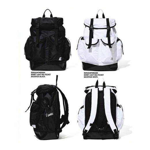 BSRABBIT 23-24 【BG004  BG005】 LIGHT BIG POCKET BACKPACK  BLACK  WHITE  均码 商品图0