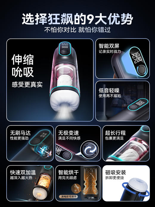 雷霆狂飙黑洞飞机杯全自动伸缩自慰男性电动情趣用品成人神器玩具 商品图2