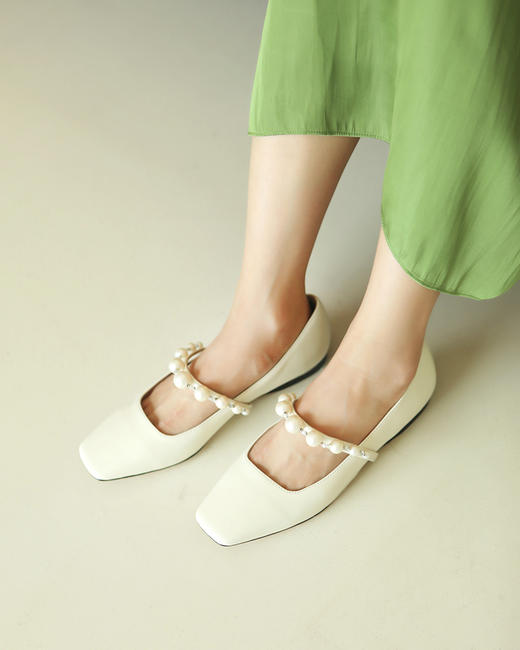 7折  JM家 舒适优雅皮鞋 芭蕾珍珠平底鞋 BZ1080 商品图2