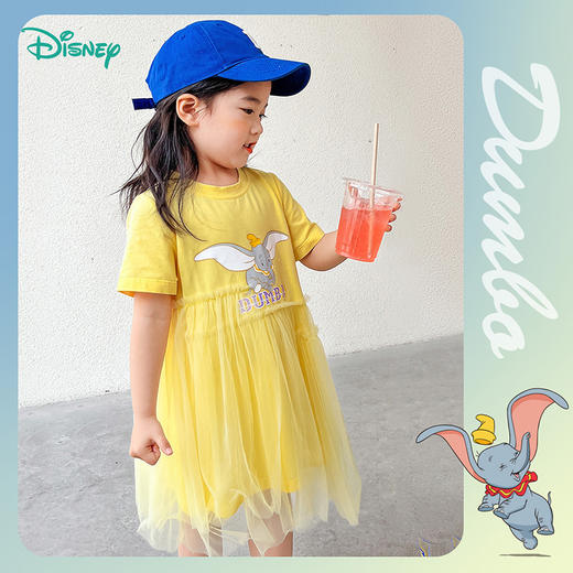 迪士尼童装女童时尚短袖网纱连衣裙中小童夏季新款甜美连衣裙 商品图1