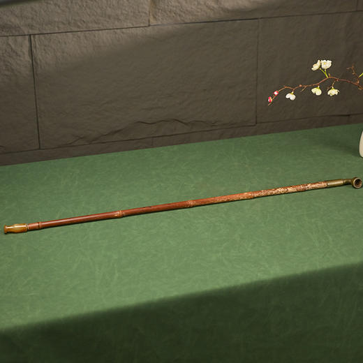 清 竹杆玛瑙嘴铜烟袋锅 商品图4