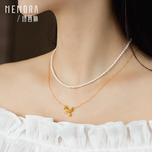 【积分抵值】在逃公主蝴蝶结项链黄色18k金淑女项链送女友礼物MEMORA诗普琳KNE02801（线上专供) 商品图6
