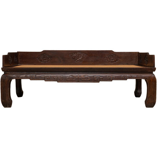 清 榉木花鸟人物开窗三围屏罗汉床 商品图5