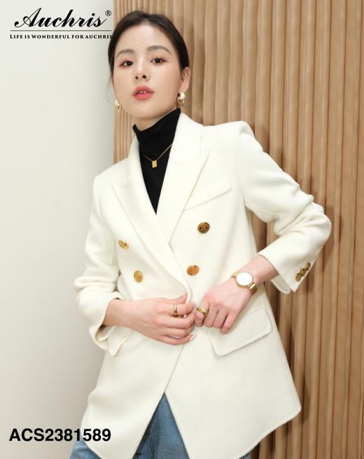 ACS2381589 气质通勤 双排扣双面呢羊毛大衣，万年常青款！！  100%纯羊毛面料🐏 保暖，显瘦，时髦， 商品图0