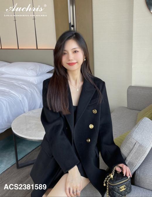 ACS2381589 气质通勤 双排扣双面呢羊毛大衣，万年常青款！！  100%纯羊毛面料🐏 保暖，显瘦，时髦， 商品图2