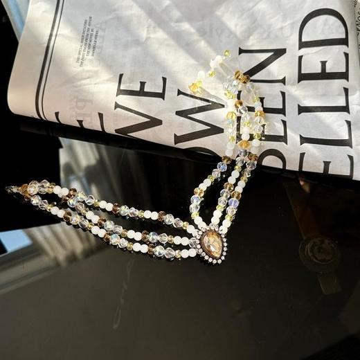 非金属仿水晶项链 轻奢复古多层串珠项链锁骨链 BeQueenStory饰品 商品图1