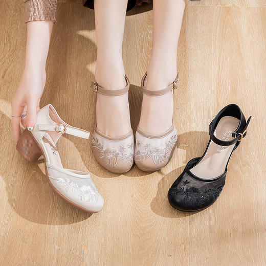 夏季新款，浅网纱中老年女鞋妈妈鞋WZ-23527 商品图3