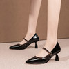 法式玛丽珍女鞋，高跟细跟配裙子皮鞋拼色单鞋HY-H3181 商品缩略图1