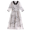 夏季新款，大码女装胖妹妹时尚印花气质收腰显瘦雪纺长款连衣裙AHM-zmdm9637 商品缩略图4
