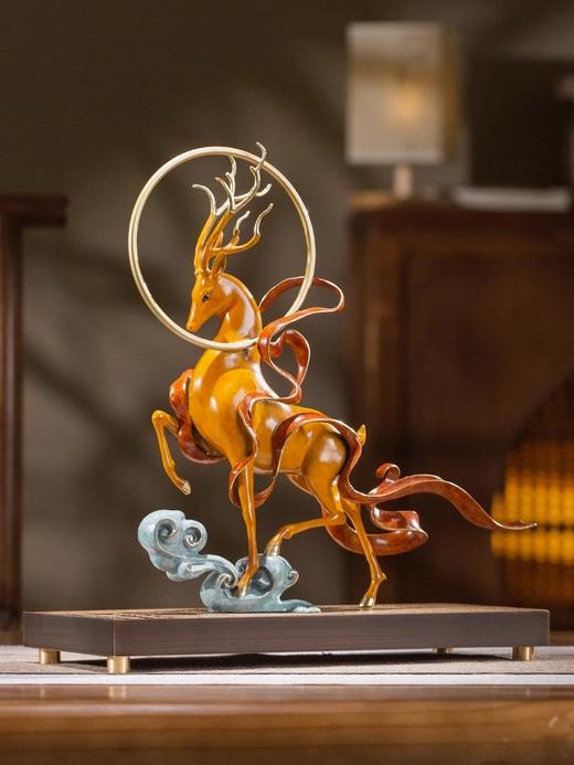 朱炳仁铜 鹿王天尊铜雕鹿摆件客厅中式艺术品玄关装饰摆件礼品 商品图1