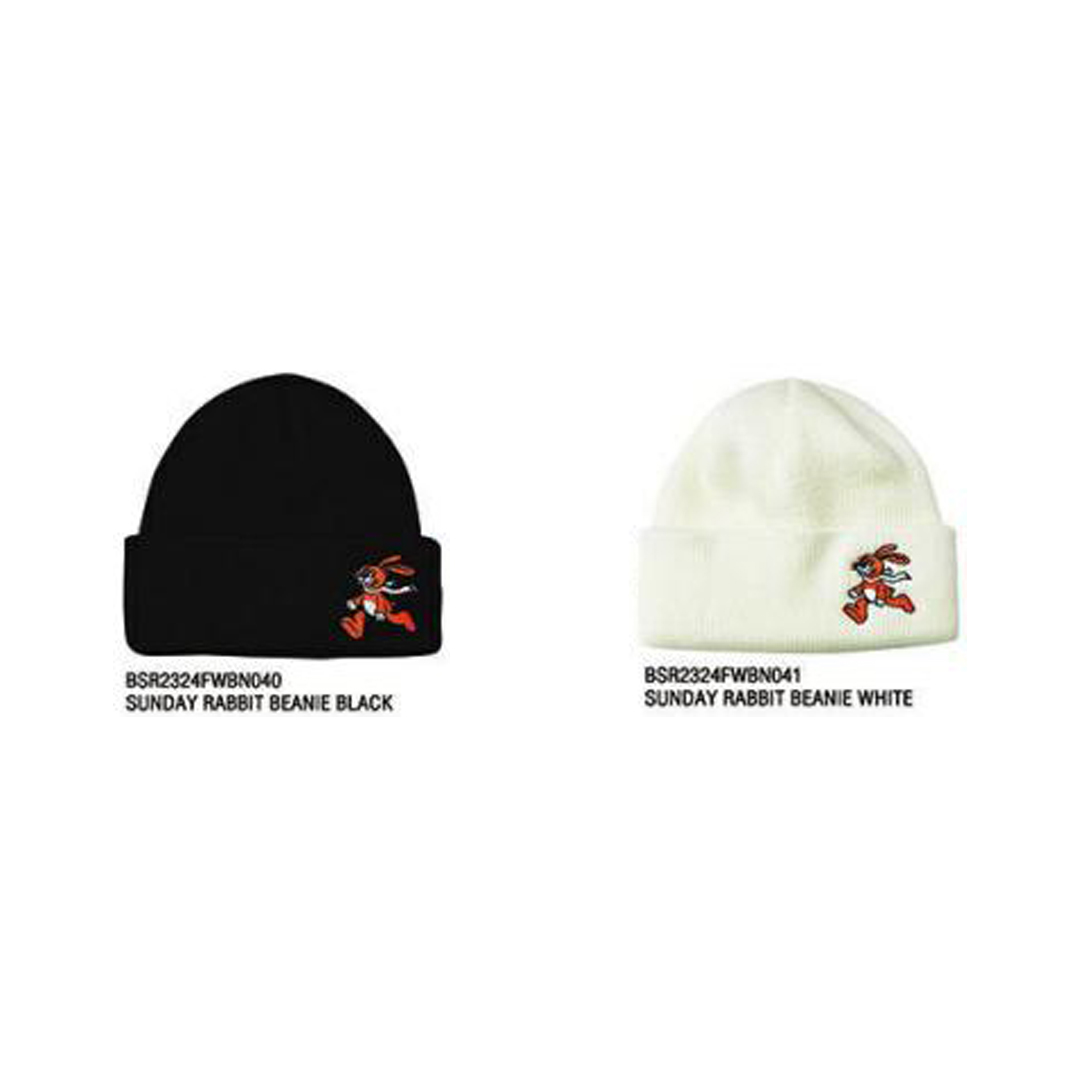 BSRABBIT 23-24 【BN040  BN041】 SUNDAY RABBIT BEANIE  BLACK  WHITE  均码