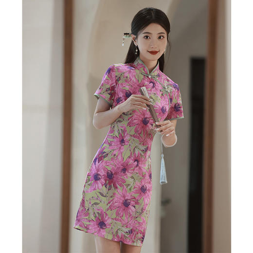 复古碎花旗袍新中式气质日常连衣裙夏季SH23311 商品图3