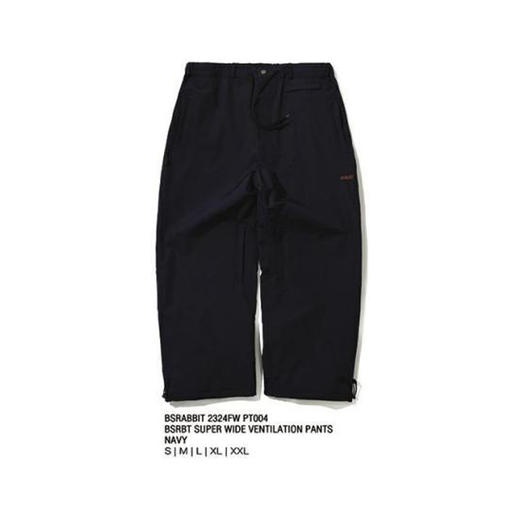 BSRABBIT 23-24 【PT001  PT004】 SUPER WIDE VENTILATION PANTS  BLACK  NAVY  S 商品图2