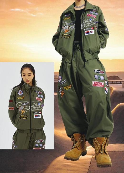 BSRABBIT 23-24 【PT026】 RACING PATCH SUPER WIDE PANTS  KAHKI  M 商品图1