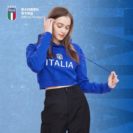 意大利国家队官方商品丨时尚高腰连帽卫衣刺绣女装足球迷用品夏季 商品图4