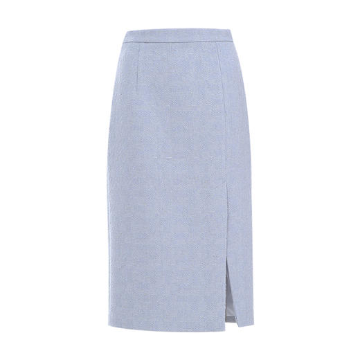 EITIE爱特爱气质高级感小香风蓝色开叉高腰显瘦半身裙秋季新款C06208 商品图5