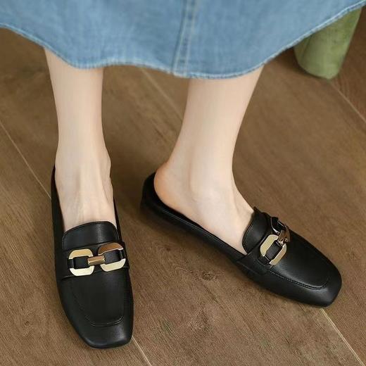 LPL 软底包头半拖鞋百搭一脚蹬懒人鞋外穿平底拖鞋 商品图2