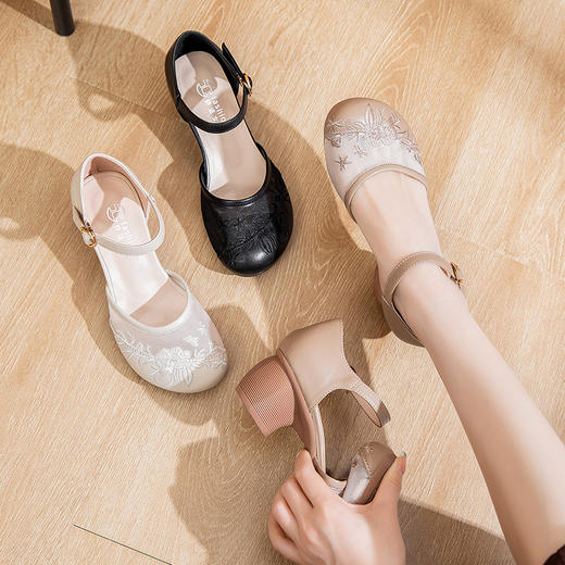 夏季新款，浅网纱中老年女鞋妈妈鞋WZ-23527 商品图2