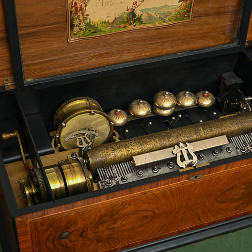 二十世纪 瘿木饰面机械八音盒 商品图2