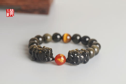 【祥瑞】金曜石双貔貅手串  珠径:10mm 商品图2