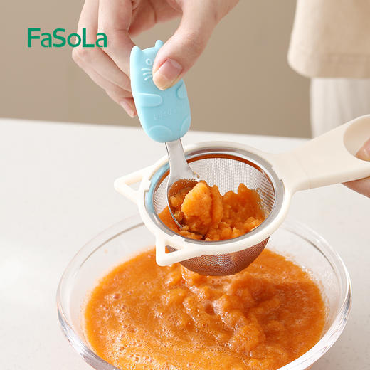 FaSoLa 厨房豆浆过滤网筛宝宝辅食家用超细漏网果汁隔渣漏勺面粉筛 商品图8