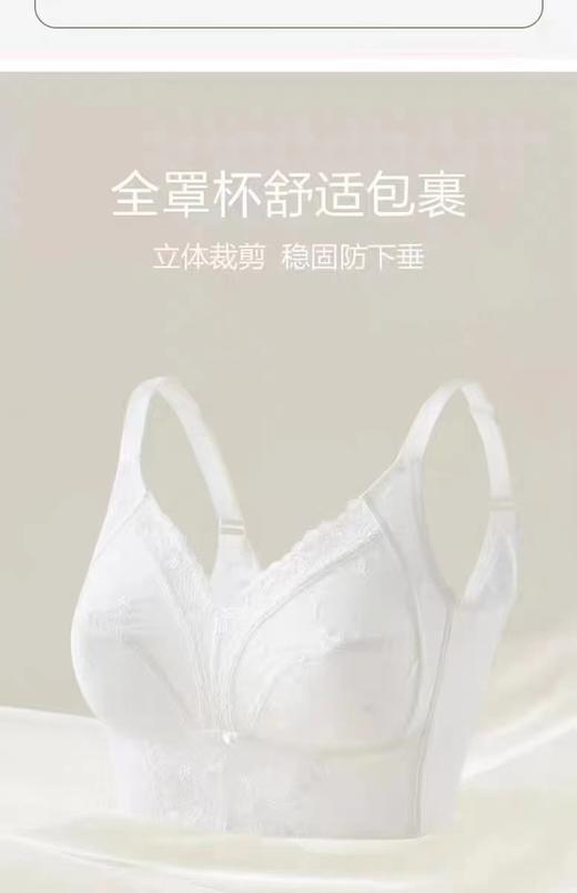 薄款6排扣调整型无钢圈大胸显小聚拢高侧收副乳蕾丝花边内衣女全罩杯【B04】 商品图3