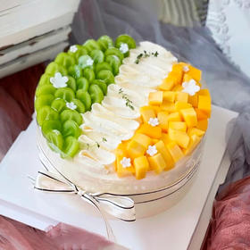 【青芒之恋】Ins风满满的水果，尝一口夏日限定 动物奶油蛋糕