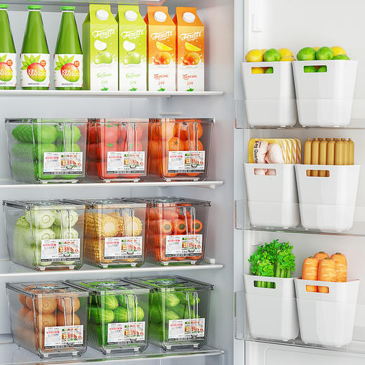 「三款配色！密封保鲜」抽屉式冰箱收纳整理盒 食品鸡蛋盒透明保鲜盒厨房用品冷冻蔬菜水果食物储物盒 商品图2