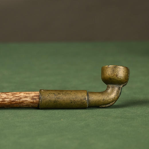 清 竹杆玛瑙嘴铜烟袋锅 商品图1