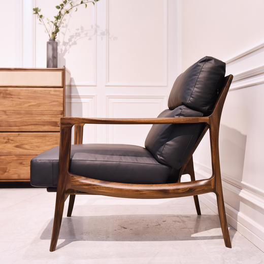 【现代实木-休闲沙发CY217】现代实木/客厅/胡桃木/休闲沙发椅 商品图0