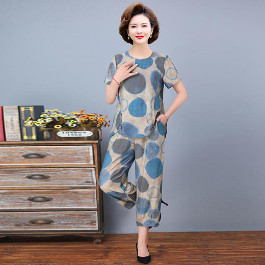 宽松短袖上衣灯笼裤，中老年女装休闲两件套TYWF-A859CEM221 商品图4