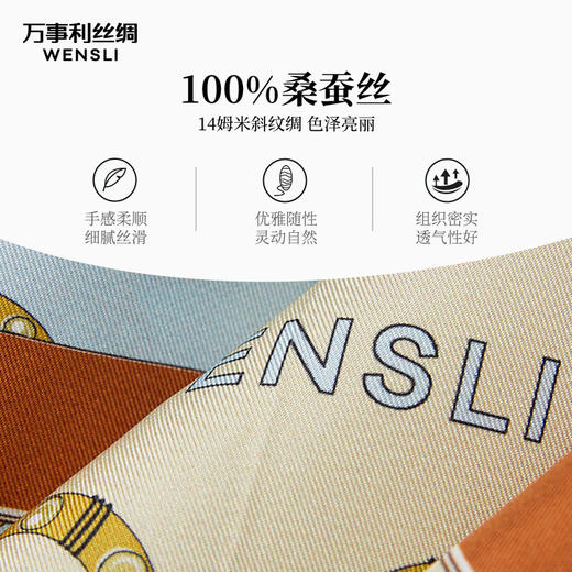 万事利“东方吉金”88厘米双面印花真丝大方巾 商品图3