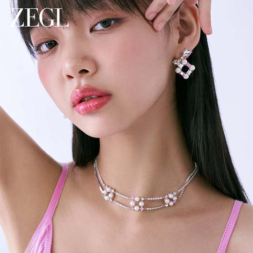 ZEGL设计师璀璨甜心系列蝴蝶结人造珍珠耳环女高级感耳钉银针耳饰 商品图1