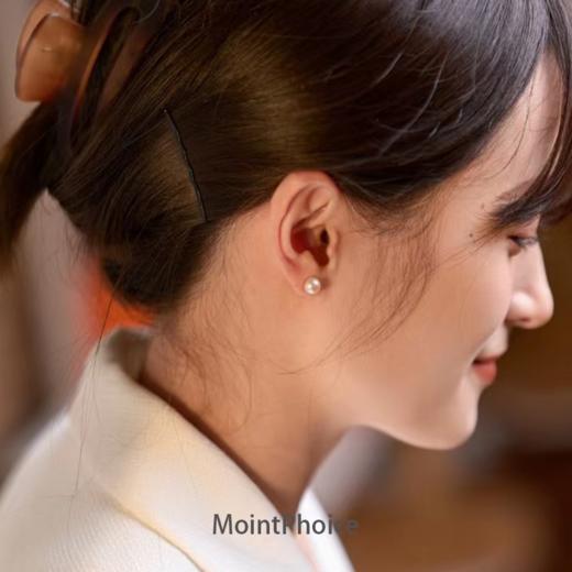 【经典不过时】MointPhoice 一周珍珠耳钉 黄金尺寸8mm 樱花粉 南洋金 多麻灰 商品图10