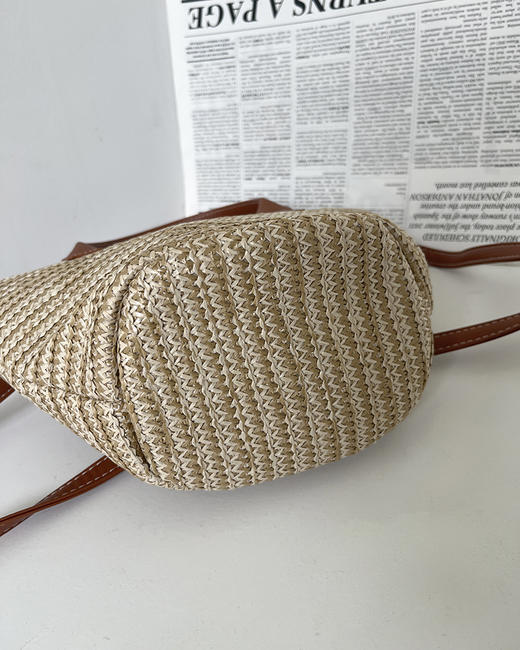 7折 塞林家 氛围感草编包 皮质logo印花草编包包 3色 CQ1269 商品图14