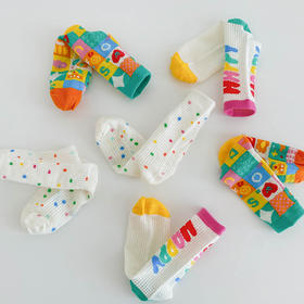 1424儿童袜子一件代发春夏薄款彩虹儿童网眼袜波点游乐园女童袜子_HLY